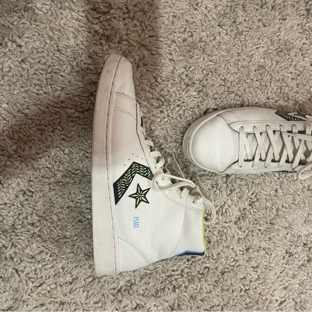 NIB Converse Pro Leather Hi White Peace & Unity 172187C US Mens 8